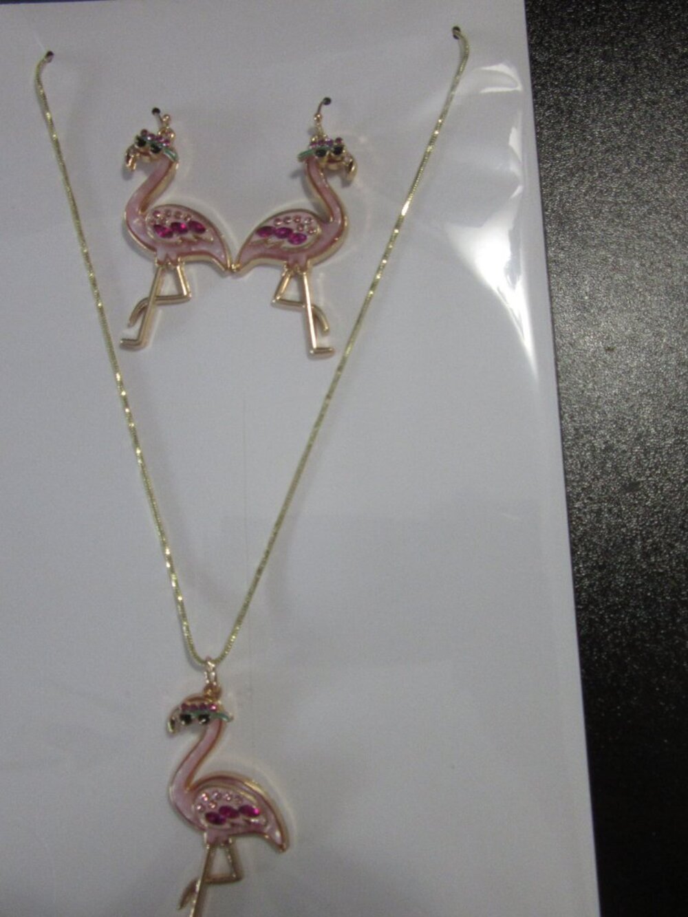 Flamingo Set Earrings & Necklace - NEW (Never Worn)